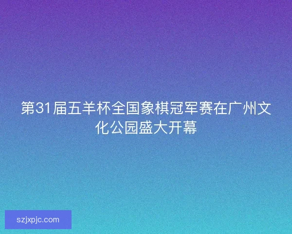第31届五羊杯全国象棋冠军赛在广州文化公园盛大开幕