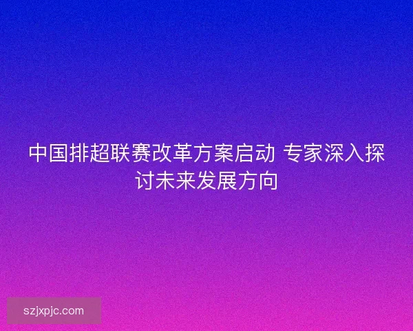 中国排超联赛改革方案启动 专家深入探讨未来发展方向