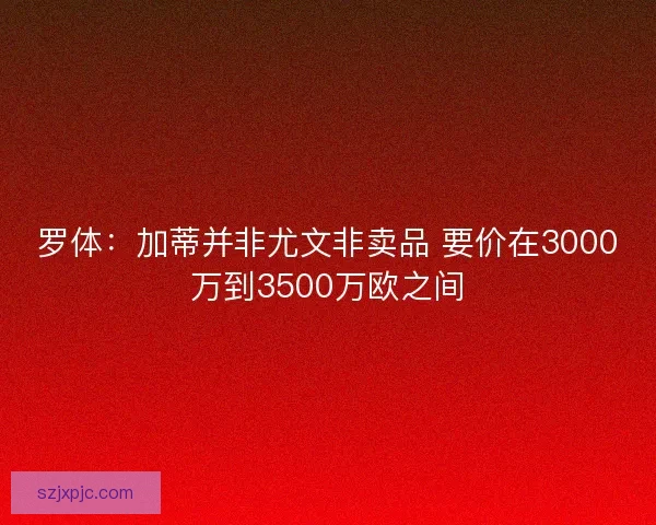 罗体：加蒂并非尤文非卖品 要价在3000万到3500万欧之间