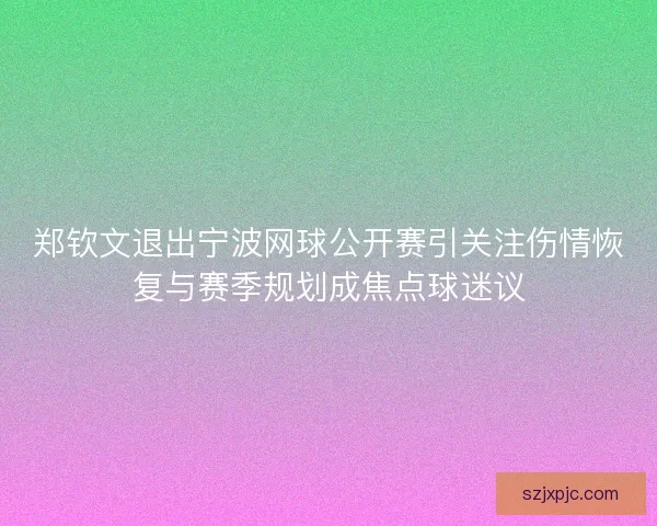 郑钦文退出宁波网球公开赛引关注伤情恢复与赛季规划成焦点球迷议