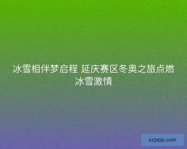 冰雪相伴梦启程 延庆赛区冬奥之旅点燃冰雪激情 冰雪相伴梦启程 延庆赛区冬奥之旅点燃冰雪激情